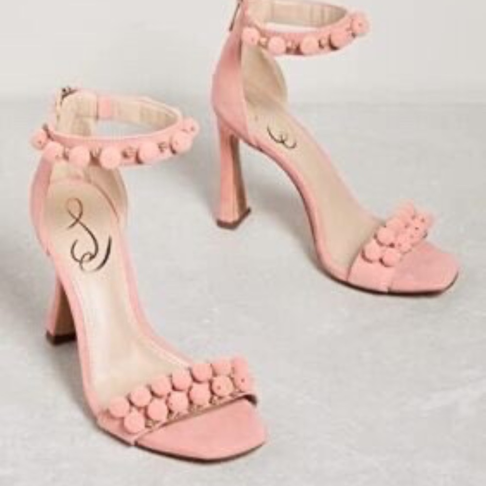 Sam Edelman Luella Canyon Clay Squared Toe Ankle Strap Spool Heeled Sandals - Picture 9 of 10